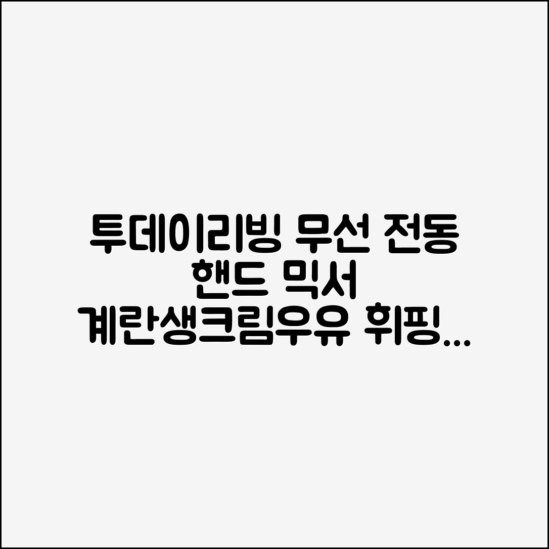 투데이리빙 무선 전동 핸드 믹서 계란 생크림 우유 휘핑 핸디 충전식 믹서기 휴대용 블랜더 베이킹 휘핑기 거품기 머랭기 추천 리뷰