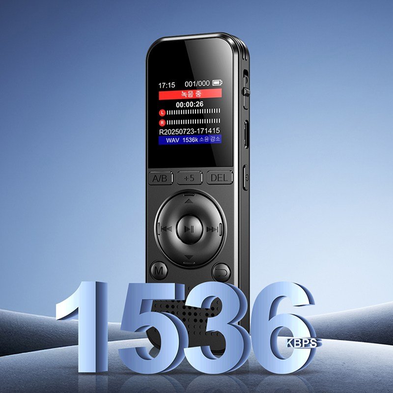 RUN기술 초고음질 녹음기 소형 장시간 휴대용 노이즈캔슬링 64GB, 블랙쿠폰할인 상세 이미지 2