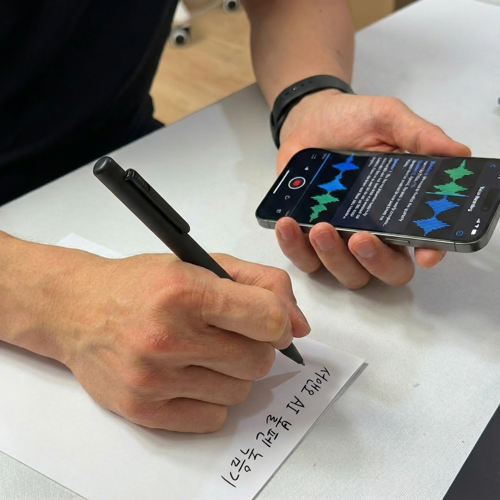 서앤오 국내개발 AI 4600시간녹음 64기가 C타입 프리미엄 OTG 보이스레코더 볼펜녹음기, 블랙 상세 이미지 1