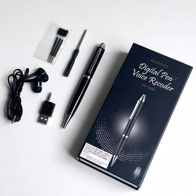 [고정밀고음질] 머레이 볼펜 녹음기 초소형 장시간 휴대용 고성능 볼펜녹음기, pv-3000, 블랙할인 상세 이미지 2