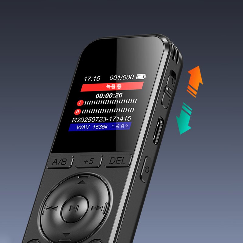 RUN기술 초고음질 녹음기 소형 장시간 휴대용 노이즈캔슬링 64GB, 블랙쿠폰할인 상세 이미지 1