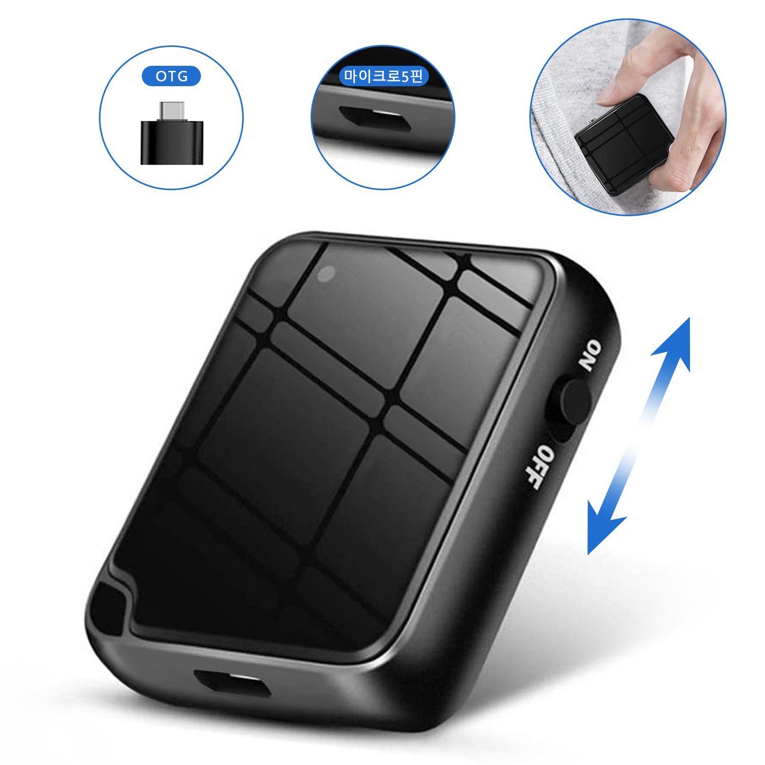 QZT 초소형 장시간 녹음기 ZD46-16GB/32GB 블랙, 32GB 상세 이미지 2