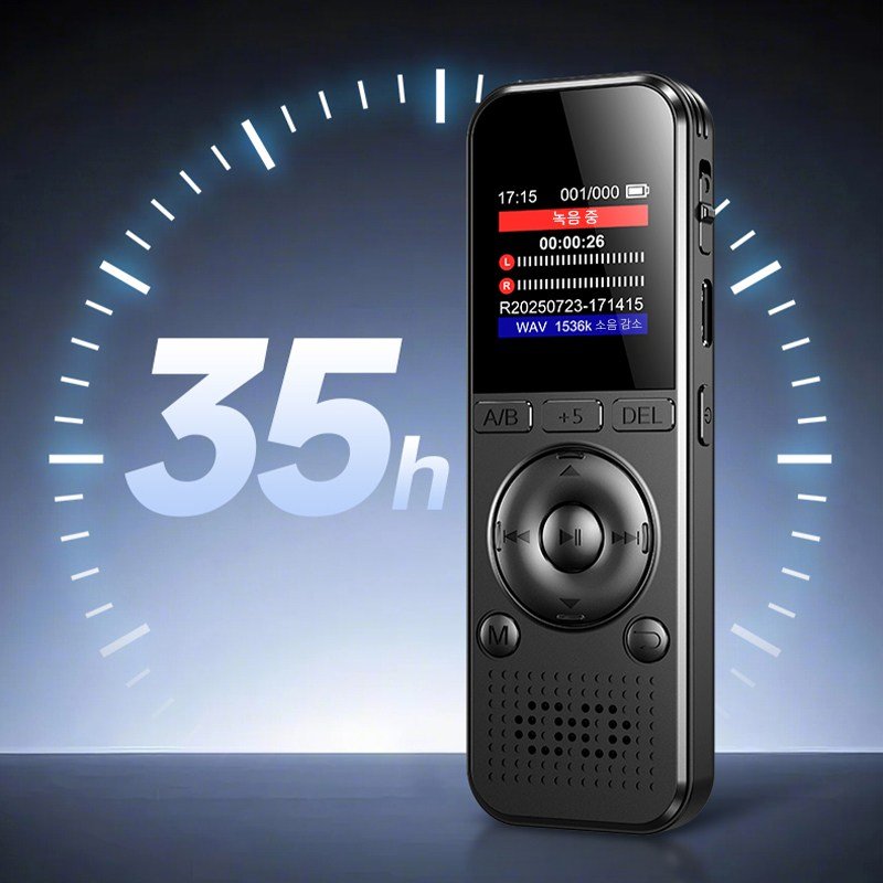 RUN기술 초고음질 녹음기 소형 장시간 휴대용 노이즈캔슬링 64GB, 블랙쿠폰할인 상세 이미지 2