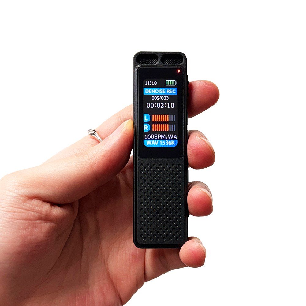 5일연속 장시간 녹음기 대화면 스피커 고음질 고성능 전문가용 보이스레코더 KVR-75, 블랙 상세 이미지 1