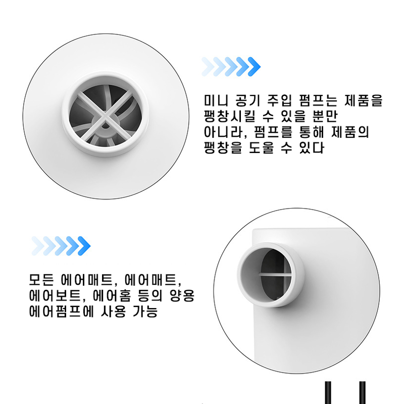 KORELAN 스마트 다용도 무선 휴대용 에어펌프 (에어/방기 가능 - 캠핑 수영장 부유물 에어쿠션 침대 매트리스 튜브 진공 수납백에 매우 적합), 흰색, 1단, 1개 상세 이미지 1